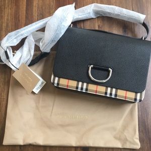 The Medium Vintage Check and Leather D-ring Bag.